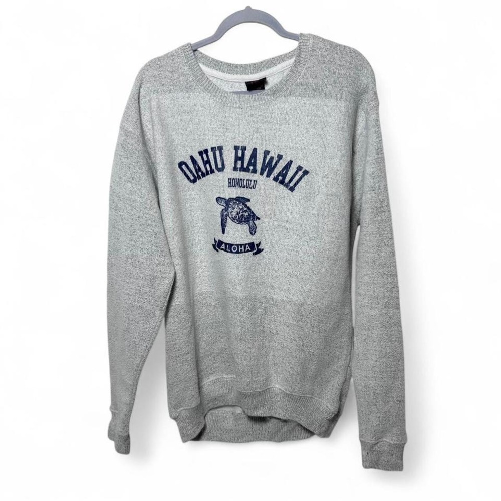 Isaac's Designs grey Oahu Hawaii turtle crewneck‎ sweatshirt Size L #hawaii